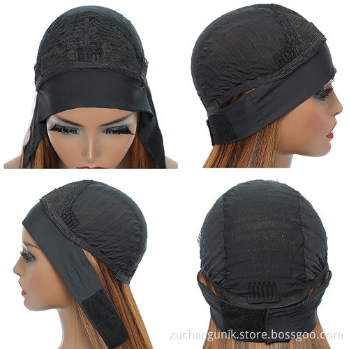 Uniky Brazilian Headband Wig Human Hair Highlight Brown Vendor Wholesale Virgin Human Hair and Wigs Headband Wig